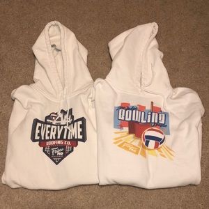 Two Frisco Mo volleyball hoodies